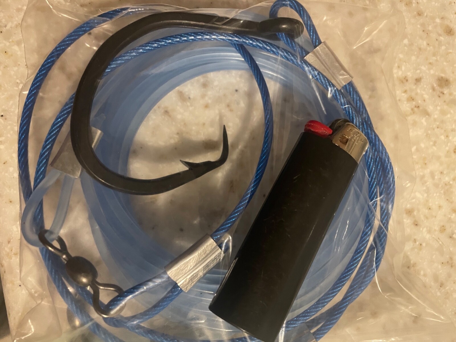 Shark fishing LEADER RIG 20/0 forged circle hook 20' 800lb mono 40” blue steel