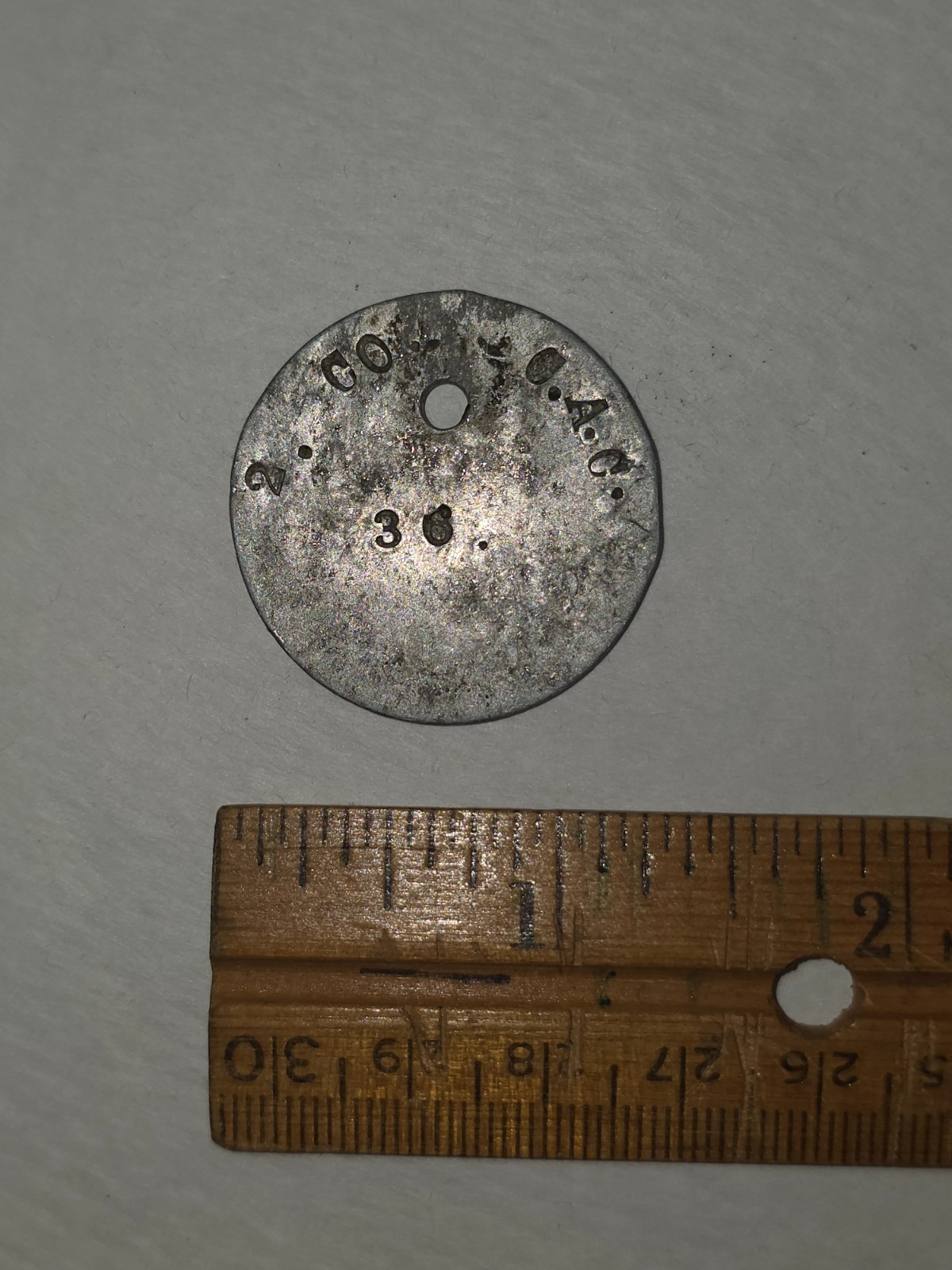 WWI dog tag Coast Artillery Rhode Island RI National Guard CAC US Army