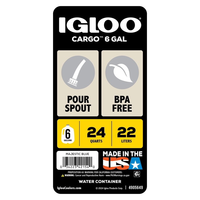 6 Gallon Water Container Portable Camping Storage Heavy Duty Jug Ideal Outdoors