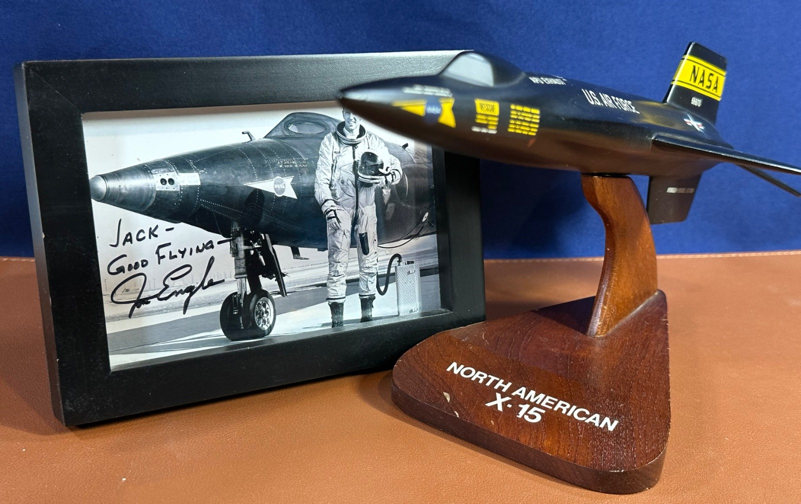 Joe Engle signed X-15 photo PLUS X-15 model