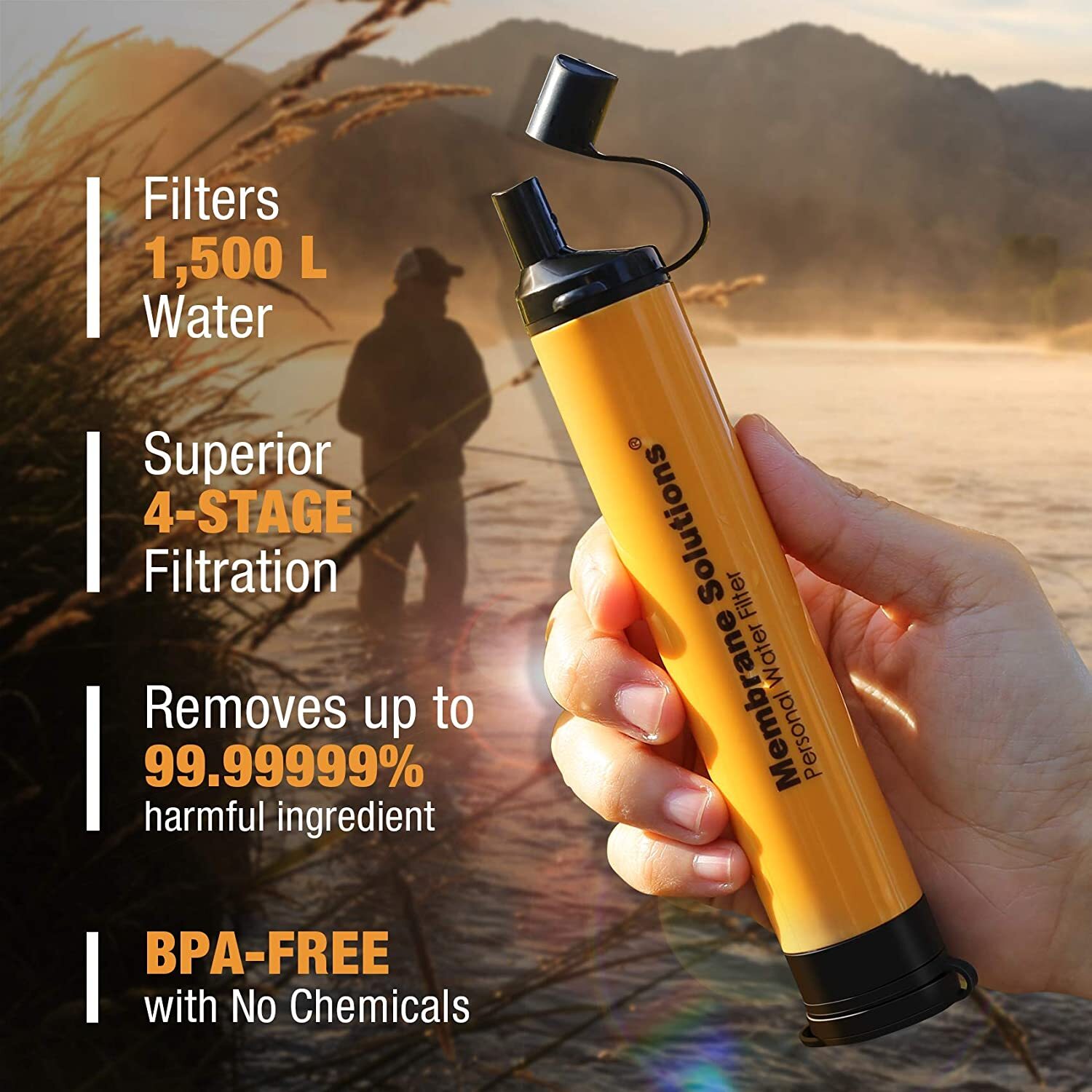 Water Filter Straw Personal&Portable|Carry Case F Survival/Prepping/Emergency