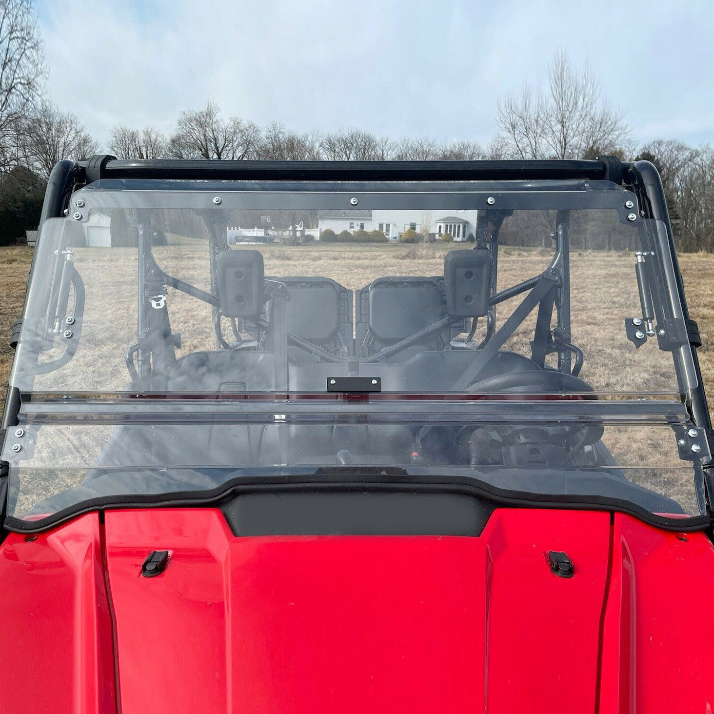 For Honda Pioneer 1000 / 1000-5 Clear Scratch Resistant Flip Windshield 2016-24