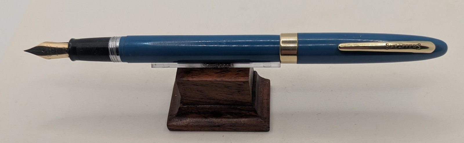Vintage Aqua Sheaffer Admiral Snorkel Fountain Pen 14k #5 Fine Nib Unrestored