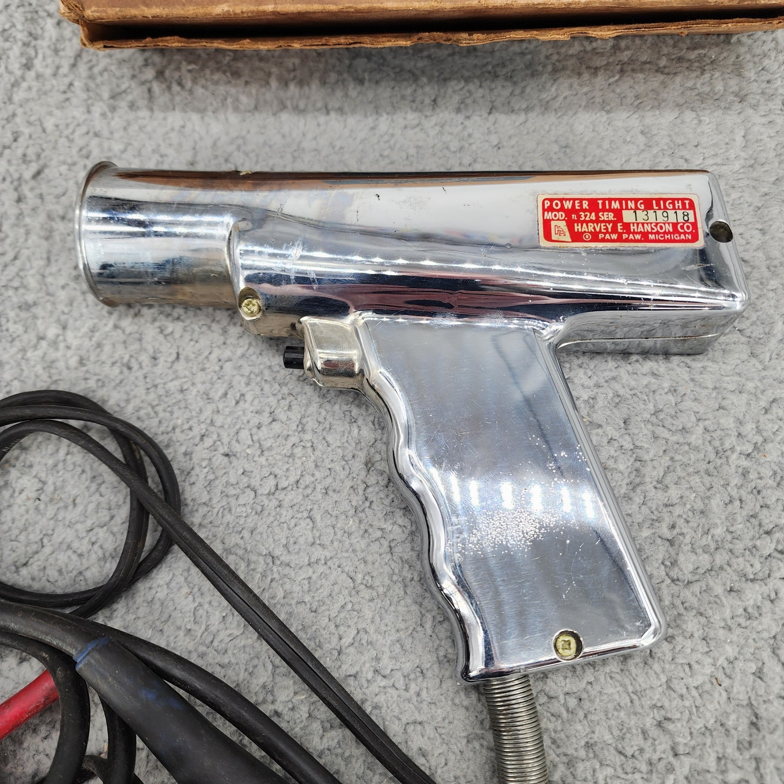 Hanson Deluxe Power Timing Light 324 - UNTESTED - Vintage MCM Mechanic Art Deco