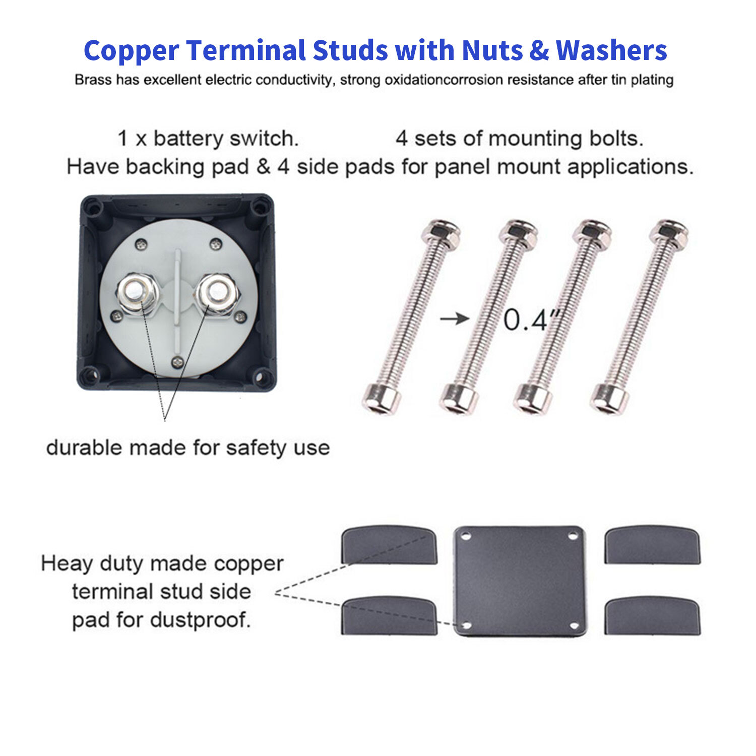 12-48V Battery Power Cut Master Switch Disconnect Isolator for Car RV (On/Off)