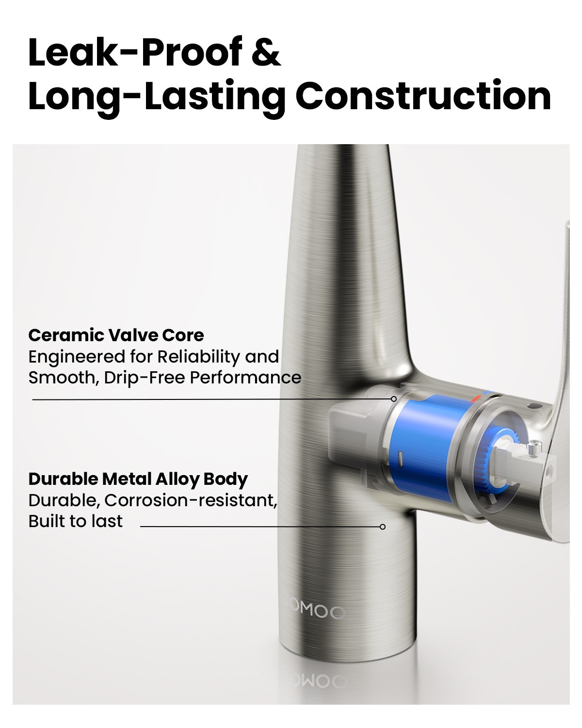 JOMOO Brushed Nickel/Chrome Kitchen Faucet, Pull Down Sprayer,Bar/RV