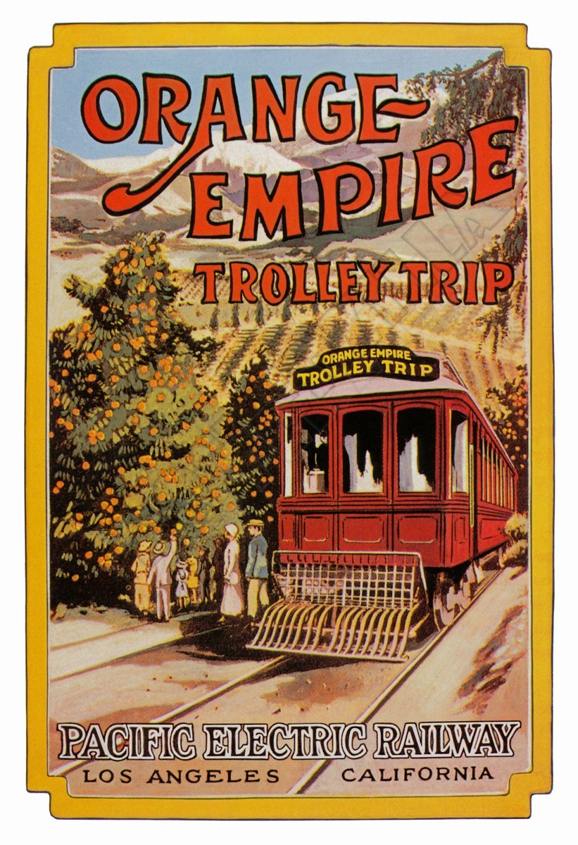 Pacific Electric Railway – Orange Empire Trolley Trips Vintage-Style Poster