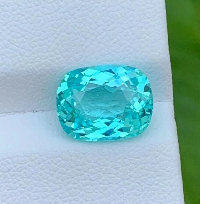 11 Ct GIE Certified Natural Paraiba Tourmaline Neon Blue Cushion Loose Gemstone