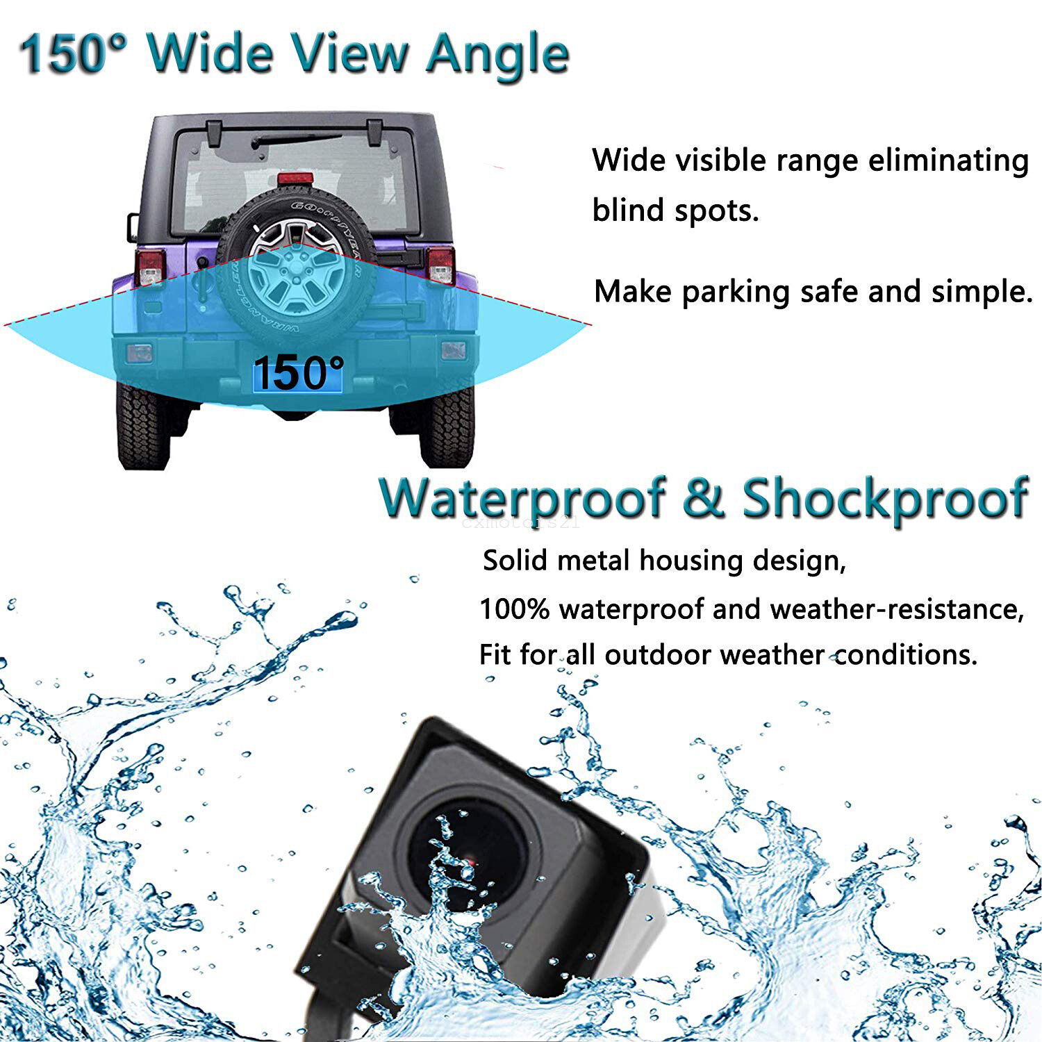 Backup Camera Rear View Reverse Spare Tire Mount Replace For Jeep Wrangler 07-18