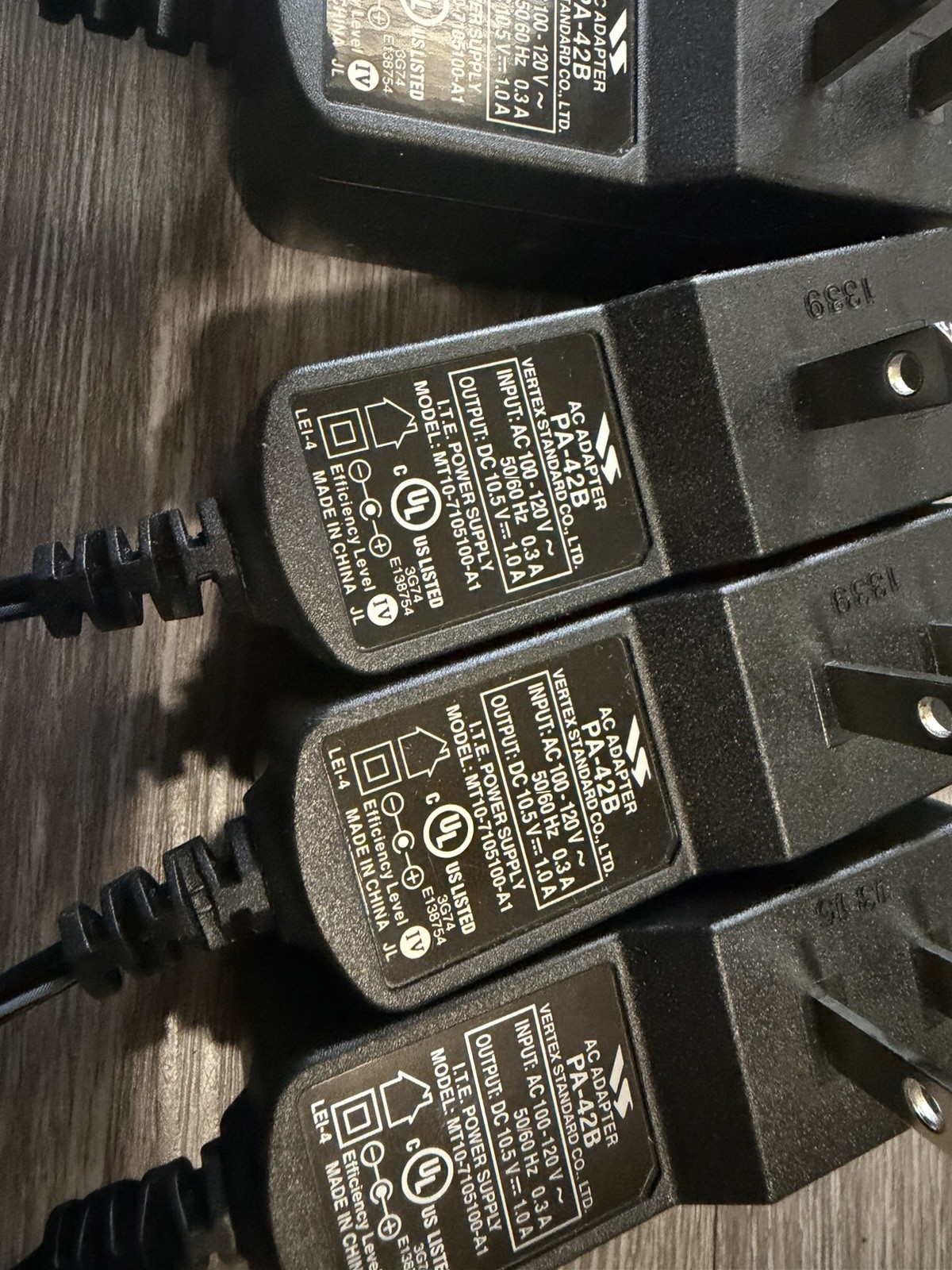 Lot Of 7 Vertex Standard PA-42B AC Adapter, NEW, MT10-7105100-A1