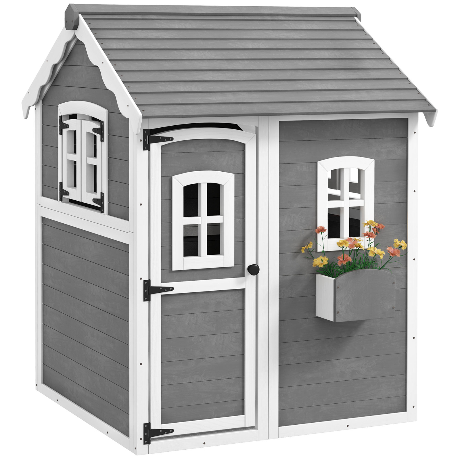 Playhouse for Kids Outdoor with Floors, for 3-8 Years Old, Gray