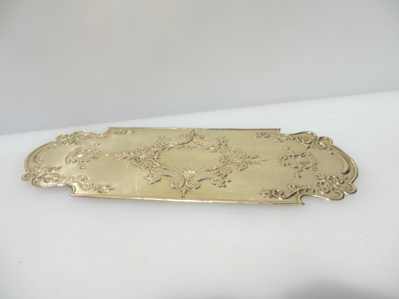 Brass Finger Plate Push Door Handle Art Nouveau Cherubs Rococo Antique STYLE