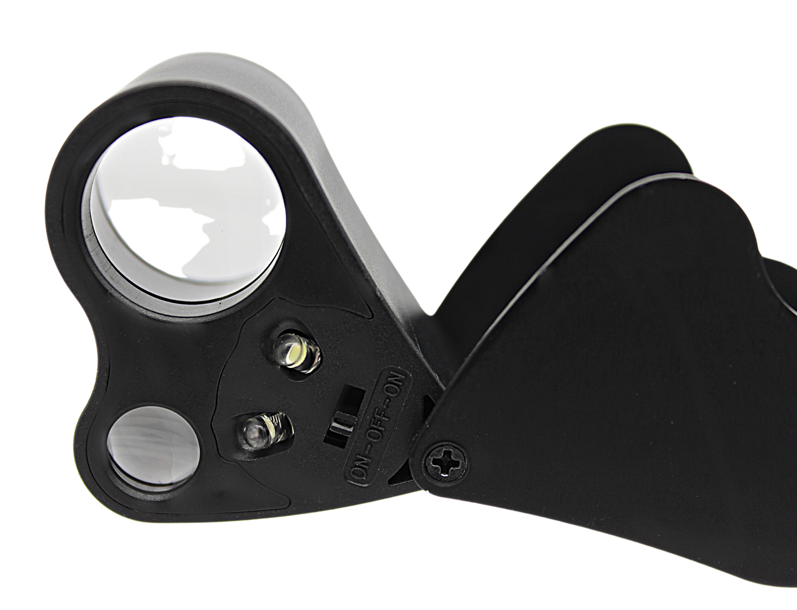 30X 60X Illuminated Jewelers Eye Loupe Foldable Magnifier Bright LED Light Gold