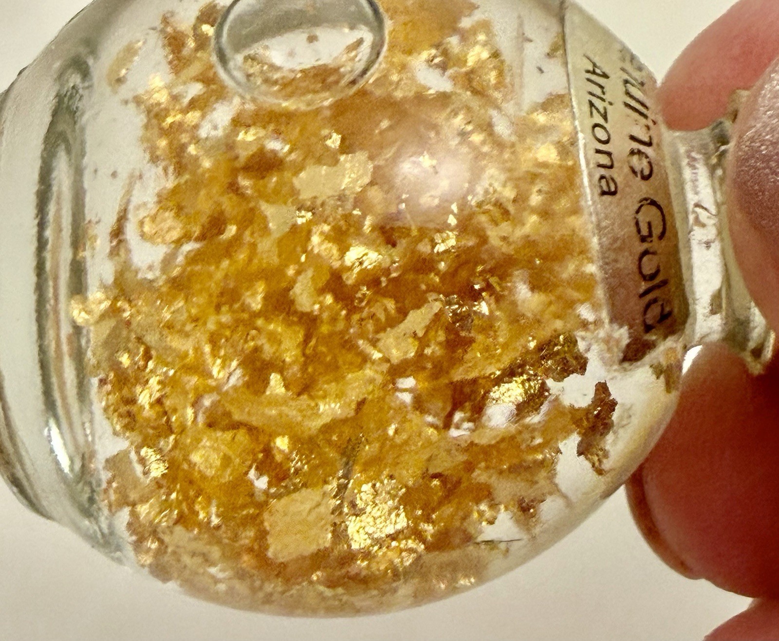 Vintage Route 66 Arizona Souvenir Genuine Gold Flakes Bottle 2.5”x1.25” 56.6gTW