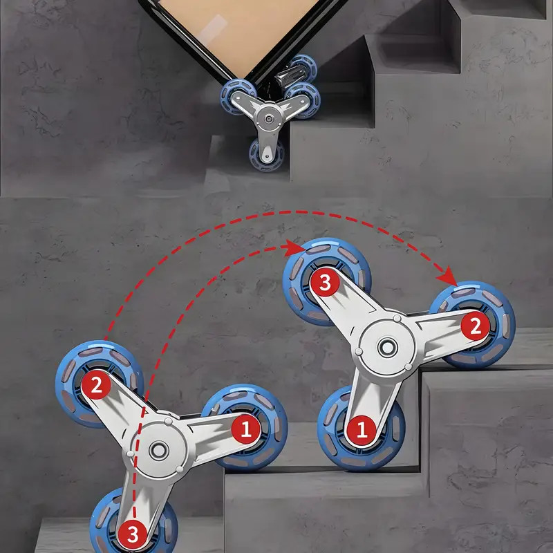 Stair Climbing Cart Heavy Duty Folding Hand Truck Dolly 460 lbs 6 Wheels + Ropes