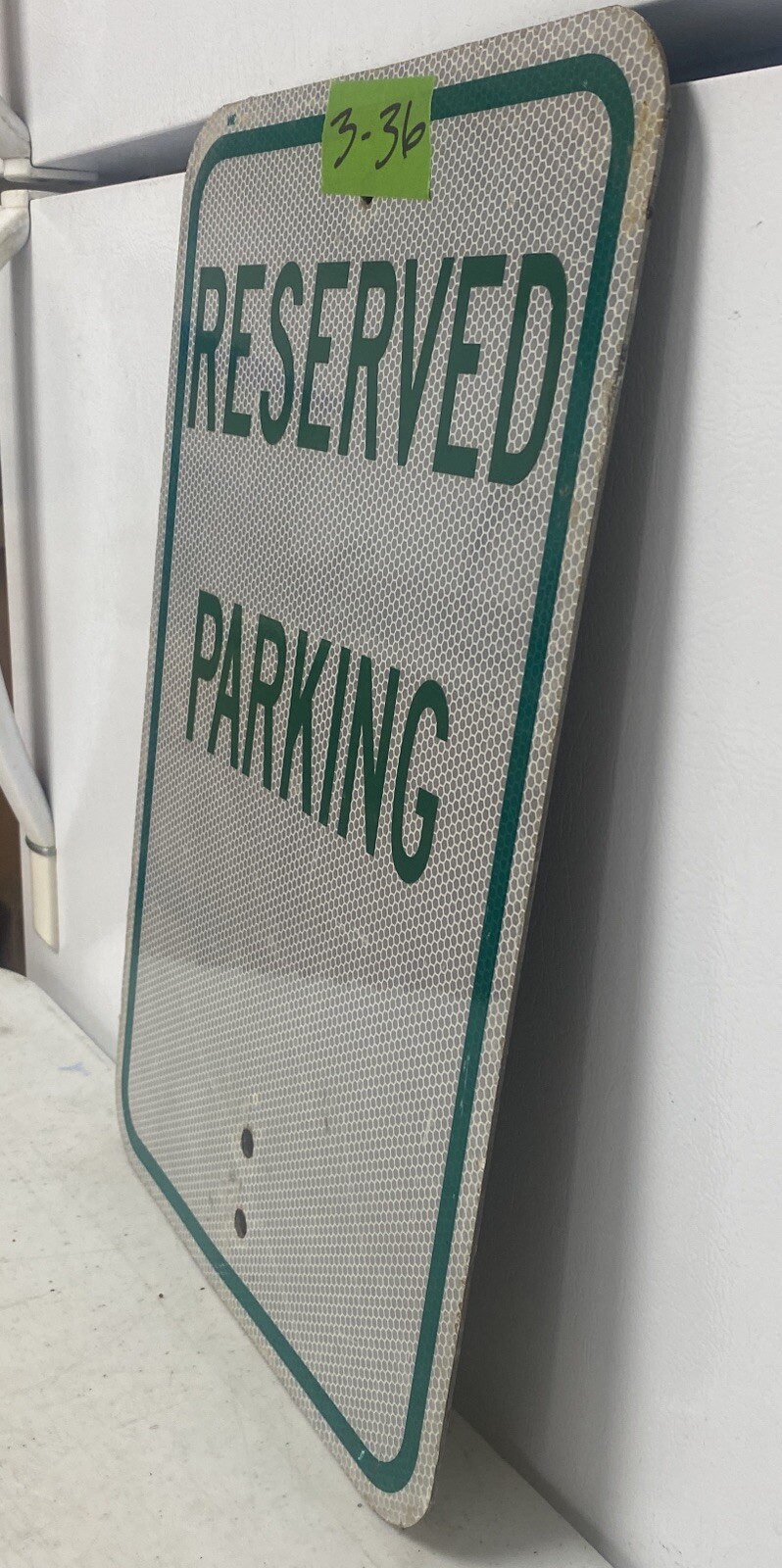 Retired Street/Road Sign (Reserved Parking) 12"X18"  3-36