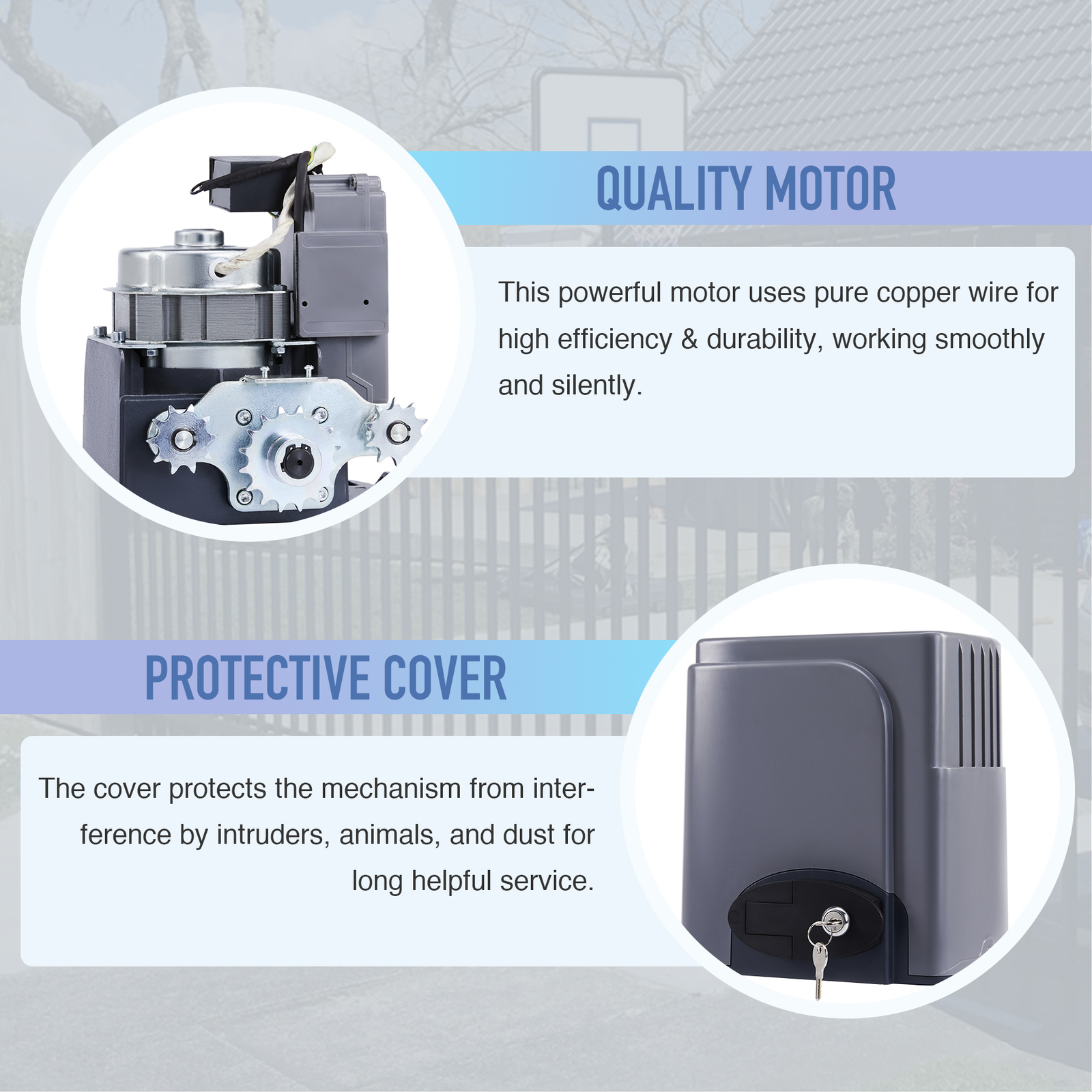 Automatic Gate Opener Operator w/ Remote Control Electric Premium Motor 1400Lb