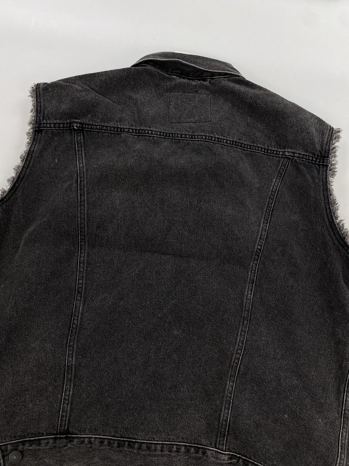 NEW Levi's Strauss Premium Relaxed Fit Denim Trucker Vest Night Owl Black