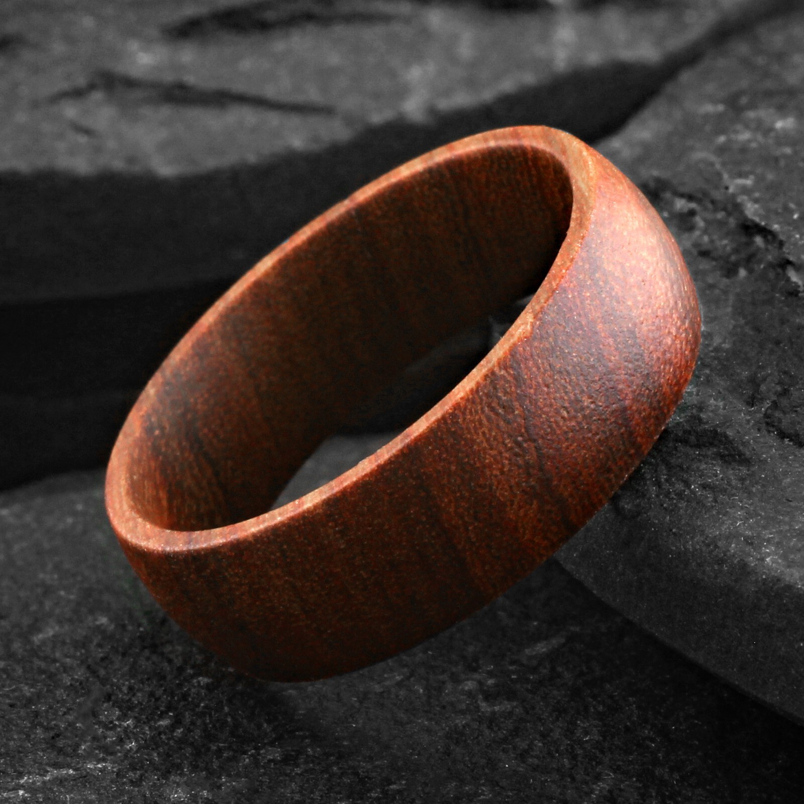 Gorgeous Hawaiian Koa Wood Domed Wedding Band Ring 6mm or 8mm