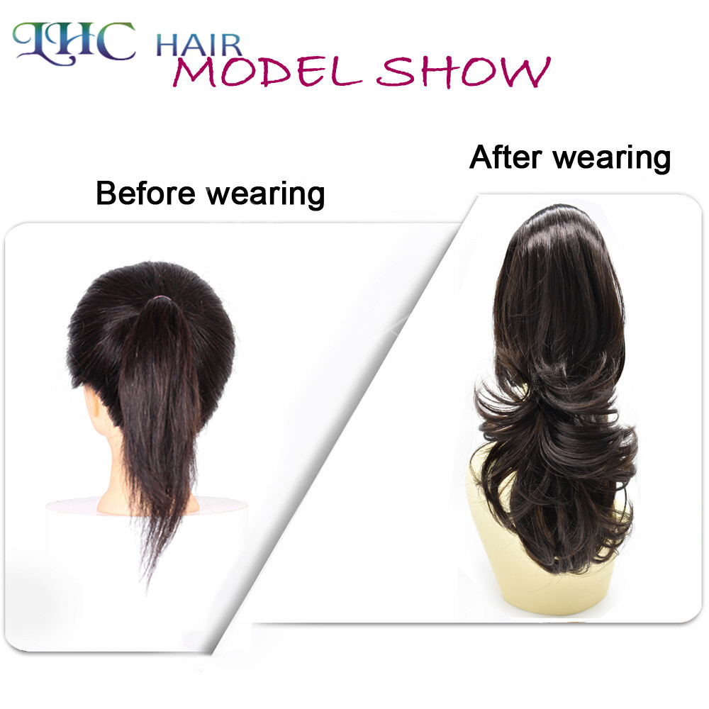 Real Thick Clip In Pony Tail Hair Extensions Claw Clip On Ponytail As Human US