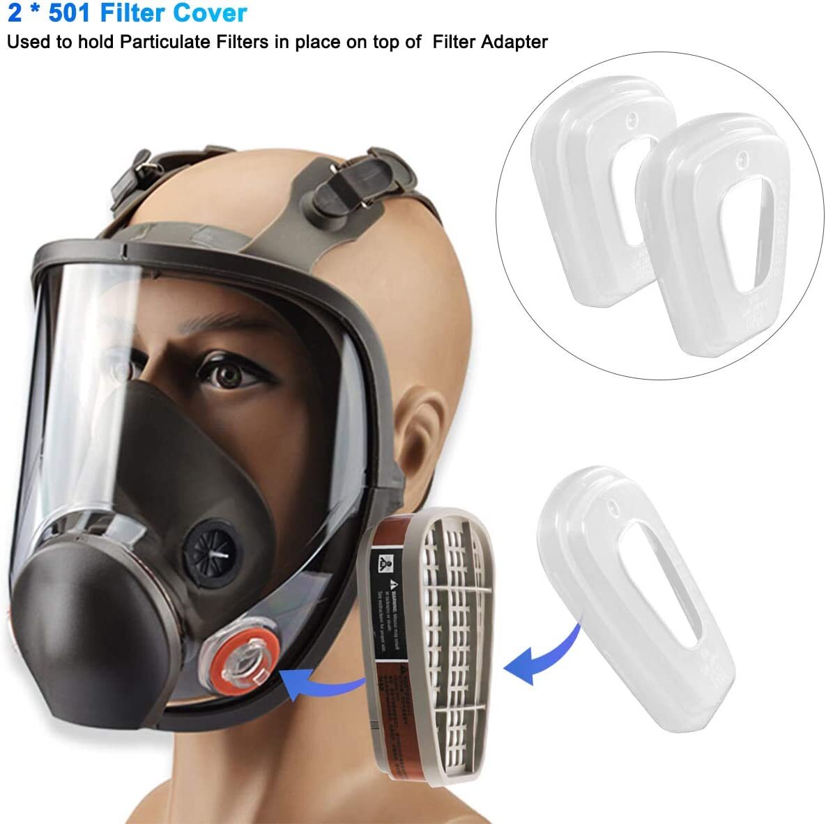US Full Face Gas Mask Painting Spraying Respirator w/Filters for 6800 Facepiece