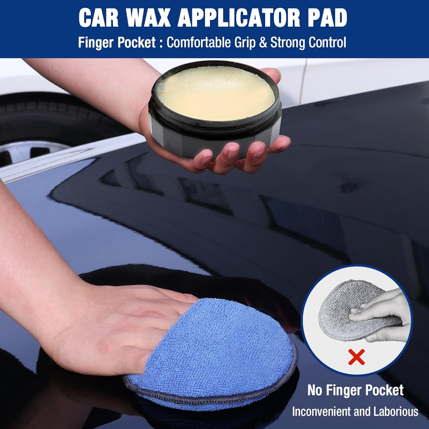 WORKPRO 18PC Car Wax Applicator Pad Microfiber Soft Foam Detailing Polishing Pad