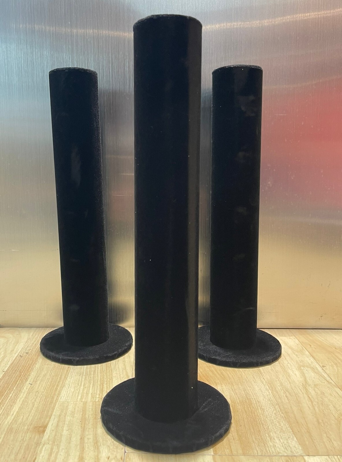 Dozen Black bracelet display stand. Two pieces. Velvet fabric. Wholesale Jewelry