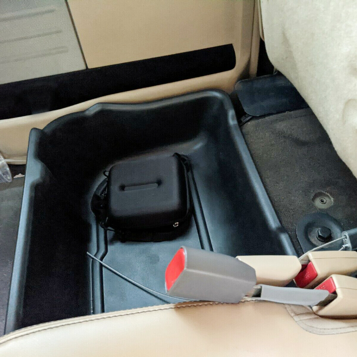 FOR 2009-2014 Ford F-150 Super Crew Cab Seat w/o Subwoofer Underseat Storage Box