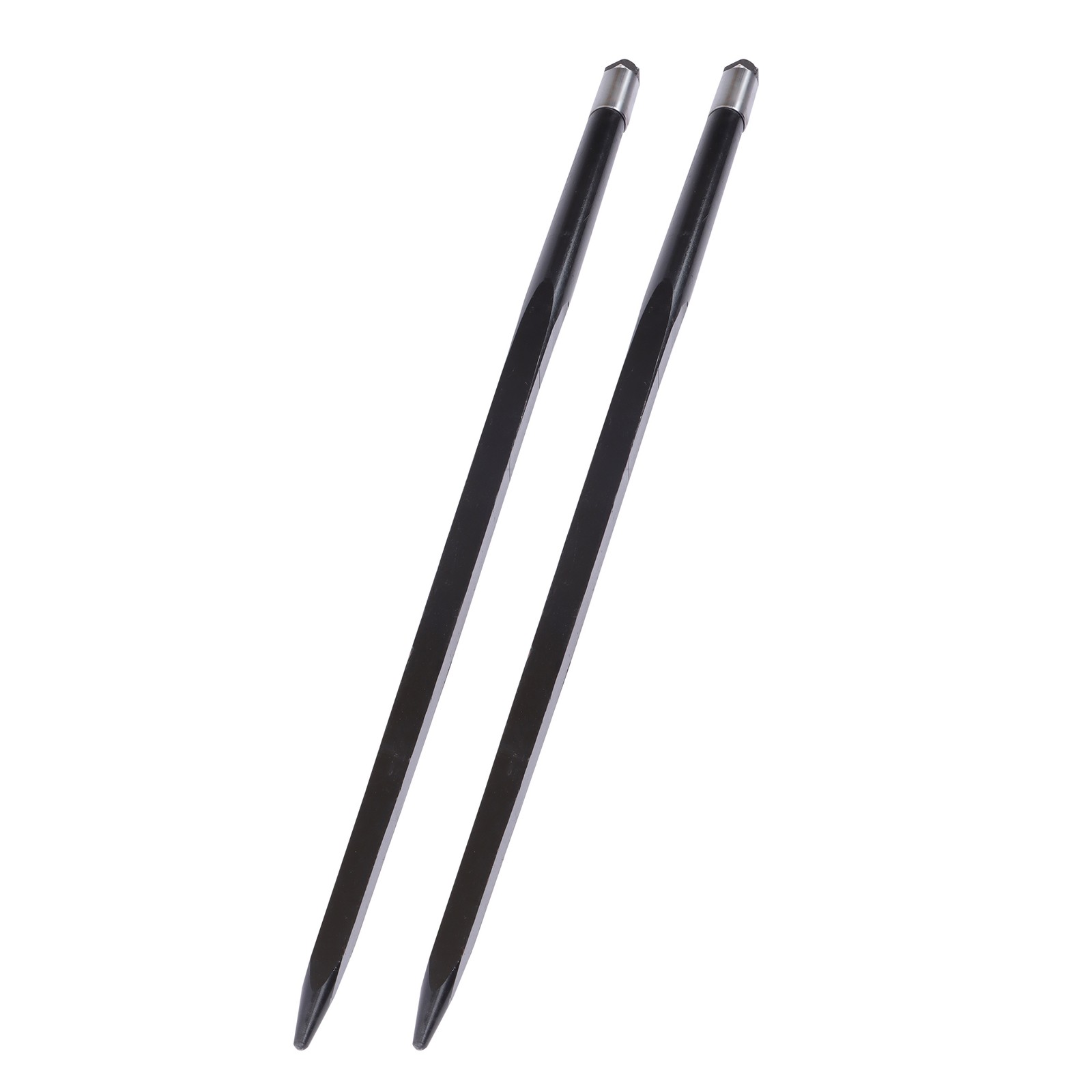 49in Hay Spike Bale Spear Fork for Tractor, Black, 2-Pack