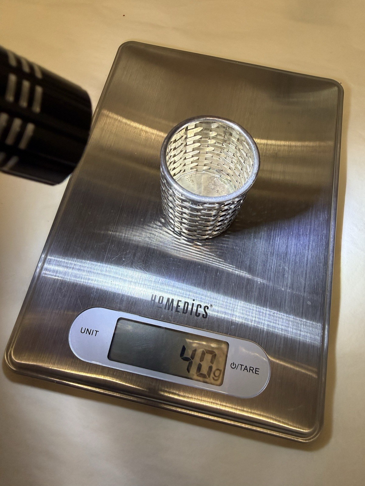 Vintage Tiffany & Co Woven Sterling Silver Toothpick or Trinket Holder 2 in 40gm