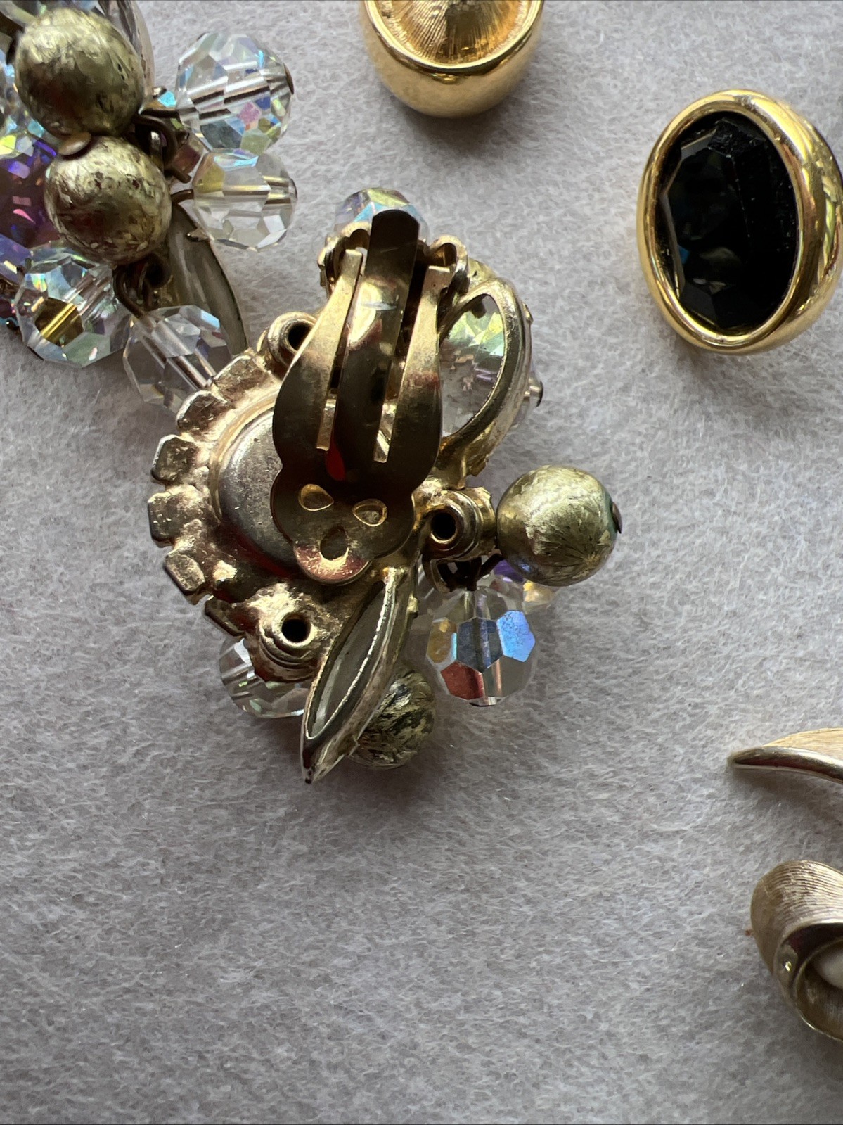 Vintage HIGH END COSTUME EARRING LOT - 13 Pair - Boucher, Trifari, Juliana +++!