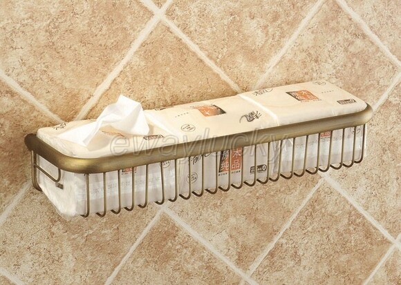 45cm Antique Brass Bathroom Accessory Shower Shelf Storage Basket Holder wba031