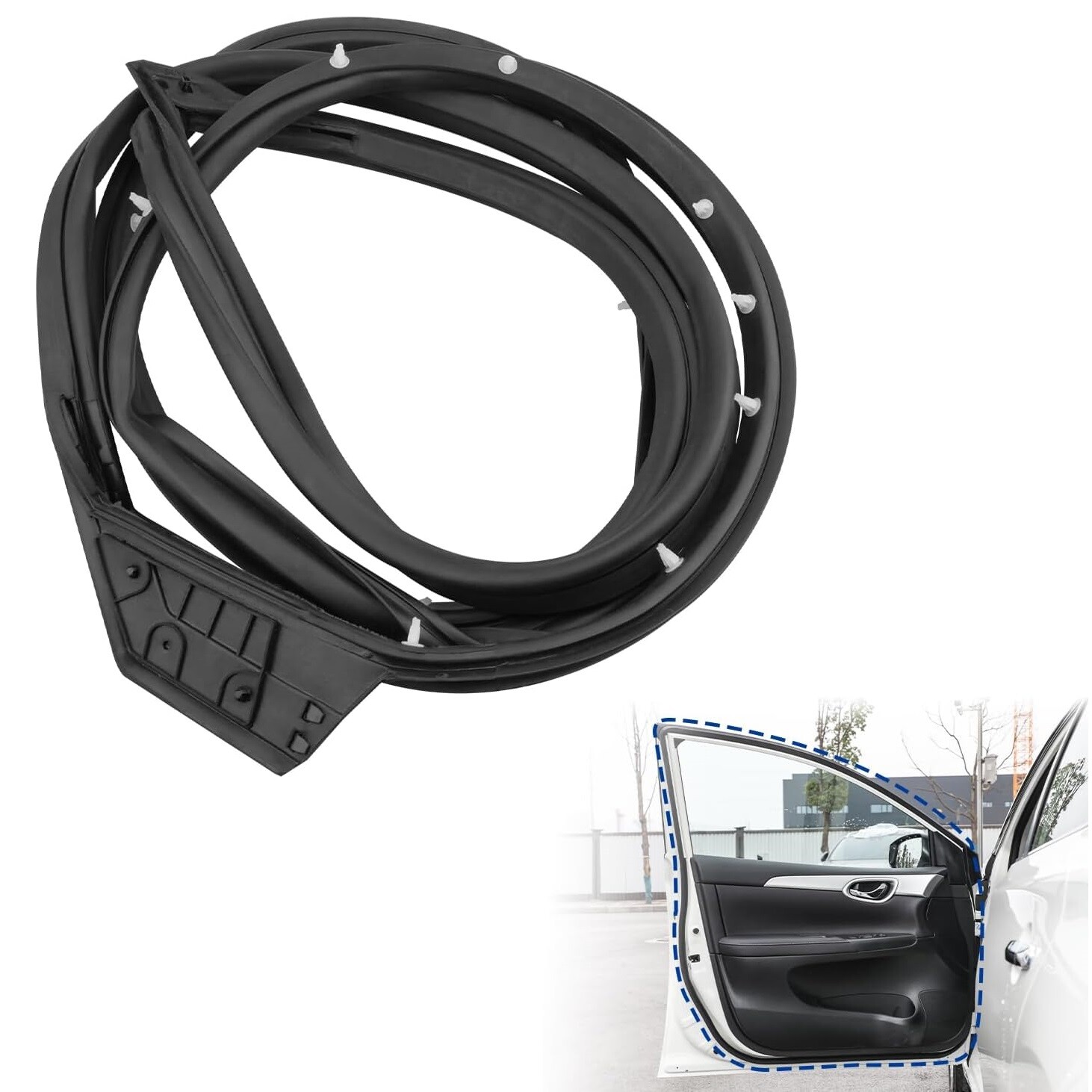 For 2013-2019 Nissan SENTRA Left Front Driver Side Door Rubber Weatherstrip Seal
