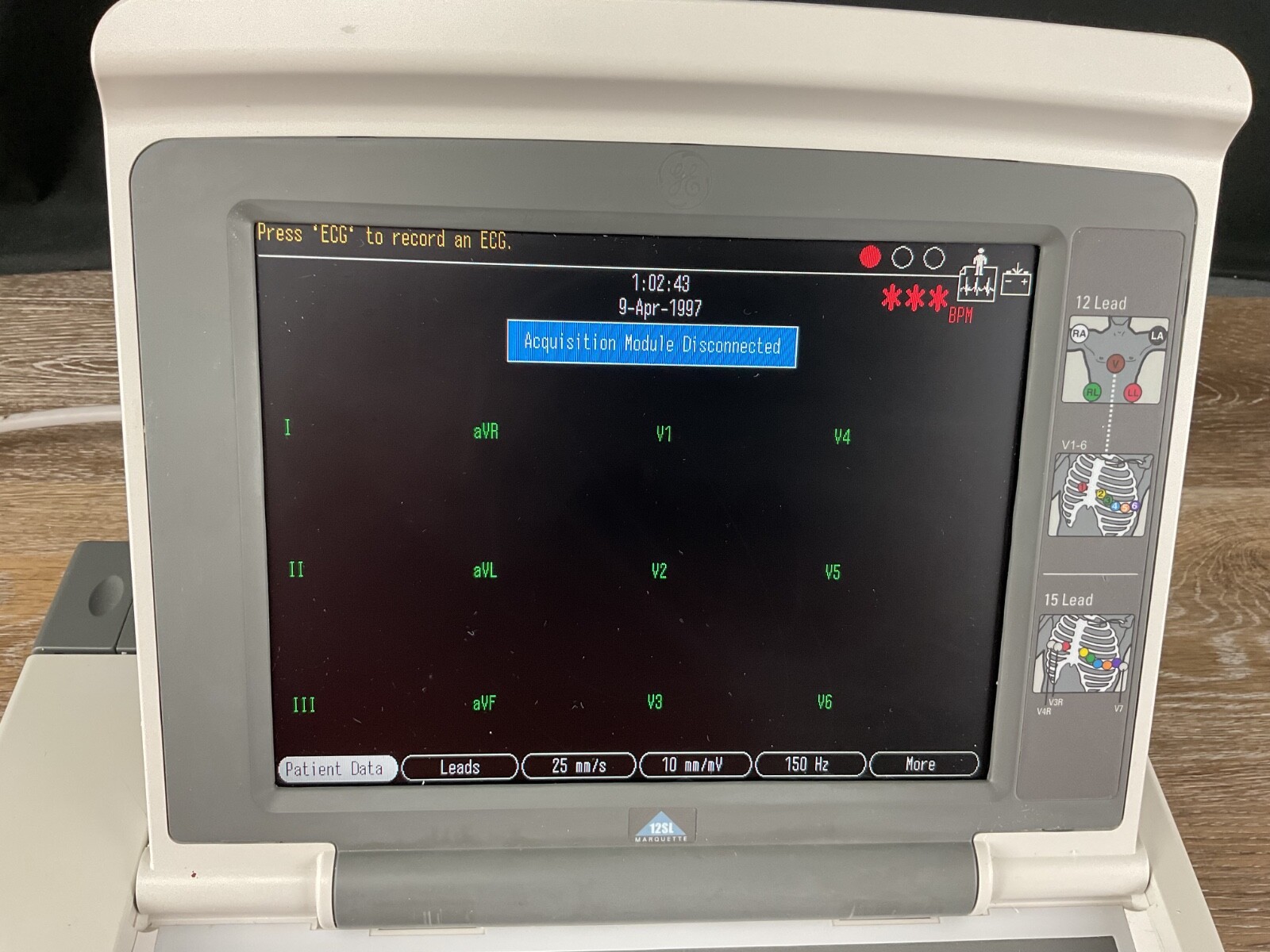 GE MAC 5500 HD Resting Electrocardiogram System ECG Machine with Color Display