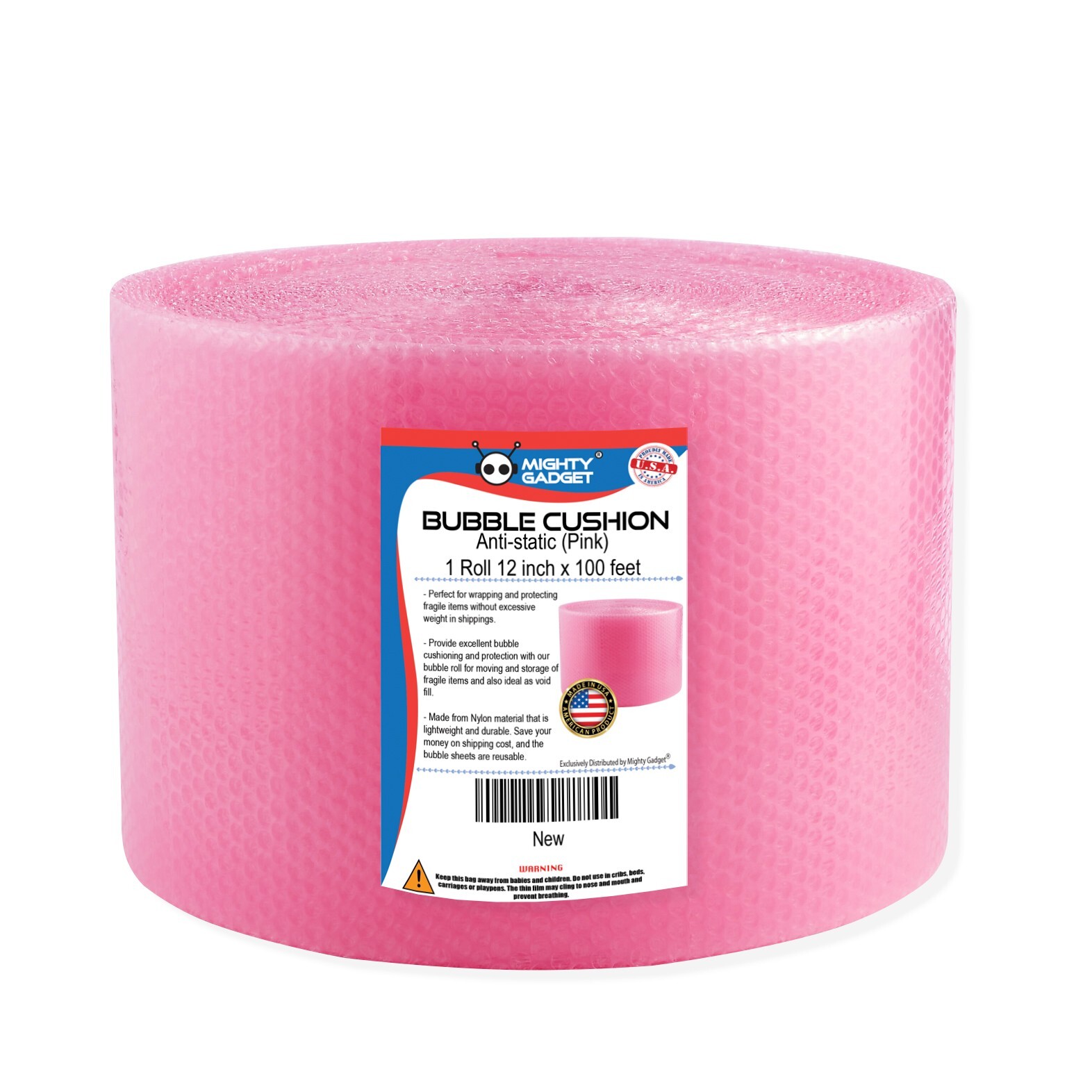Small Bubble Cushioning Wrap Anti-Static Roll 100 ft x 12'' Wide