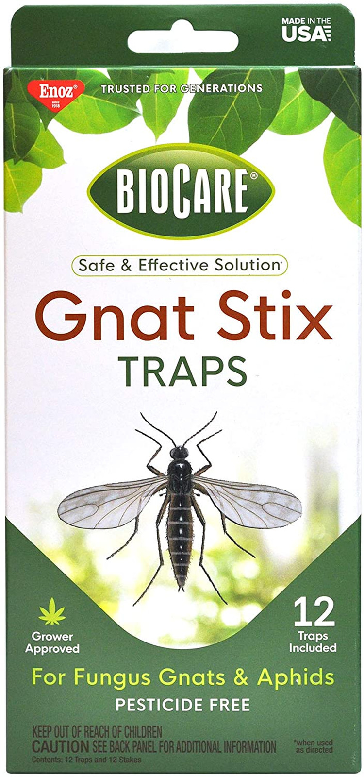 Biocare Gnat Stix for Fungus Gnats and Aphids, Pest Control for Plants and Gr...