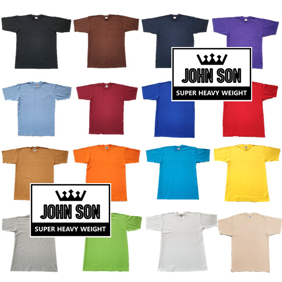 Plain T-shirts Round Neck [JOHN SON] Super Heavy Weight[S~7XL] Big Size [Single]