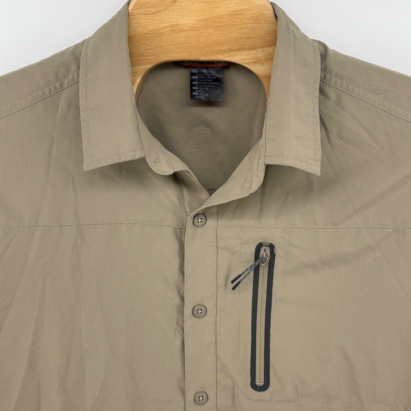 5.11 Tactical Men's Extra Large Khaki Short Sleeve Utility Shirt Zip Pocket