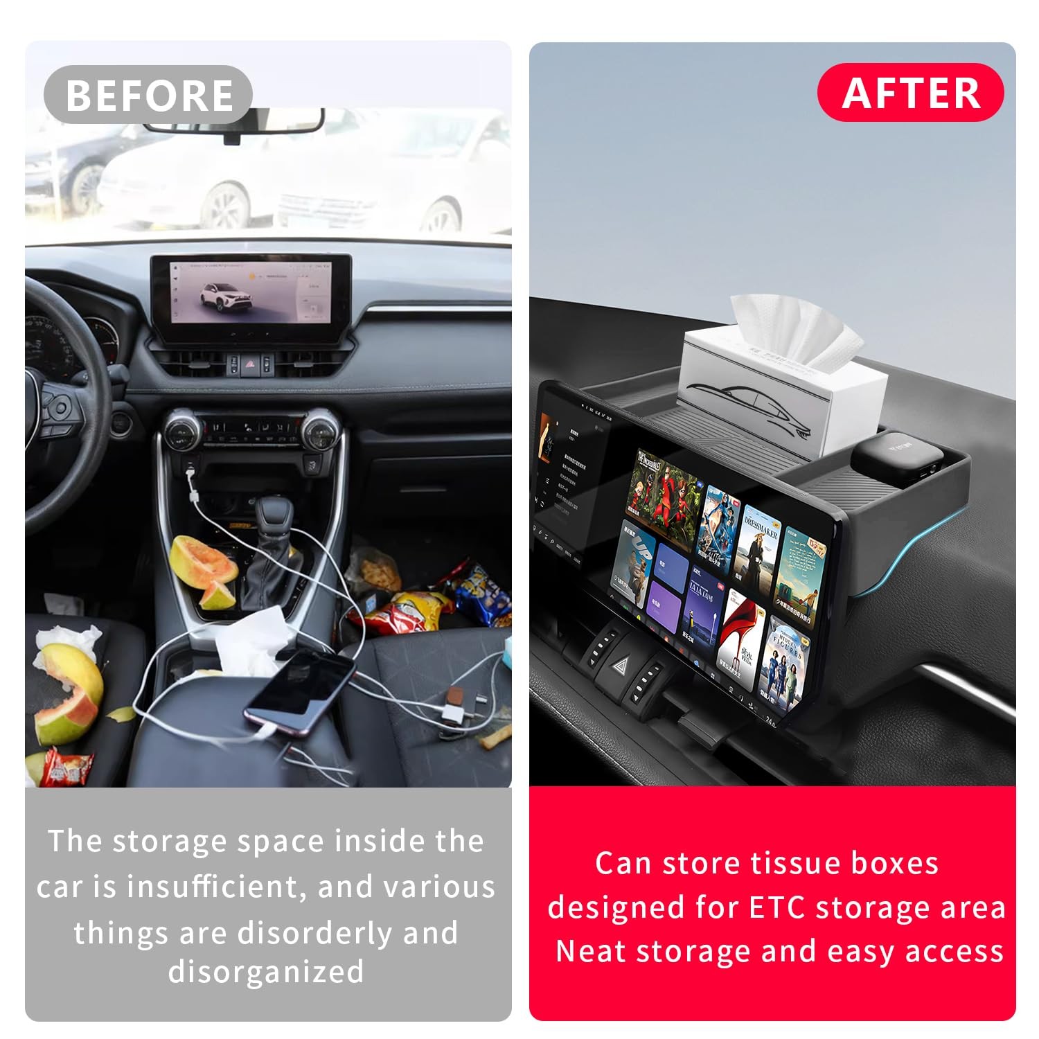 Dashboard Organizer for Toyota 2021-2026 RAV4 /RAV-4 / Wildlander, Silicone D...