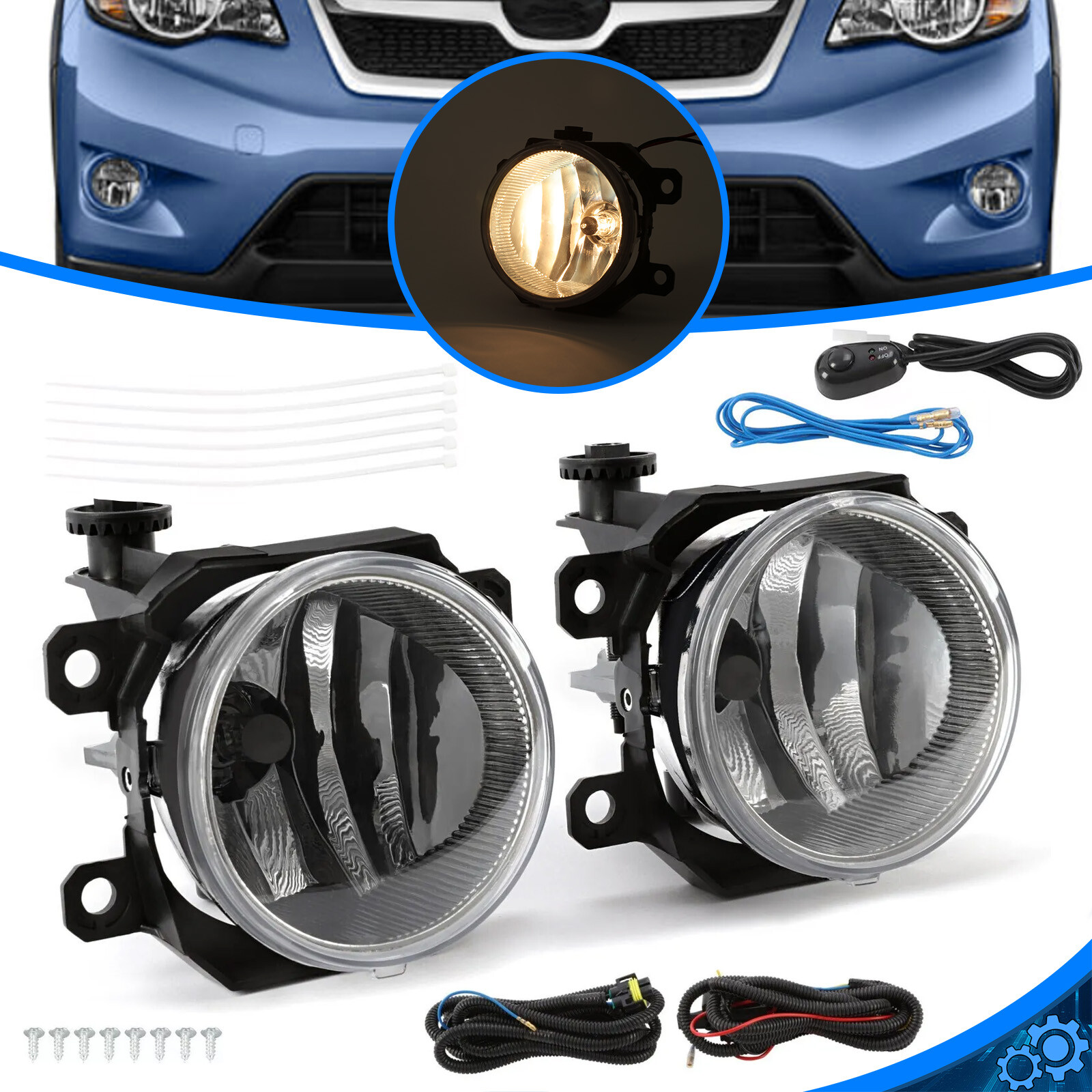 Pair Front Bumper Fog Light Lamps For 2017 2018-2023 Subaru Crosstrek/Impreza