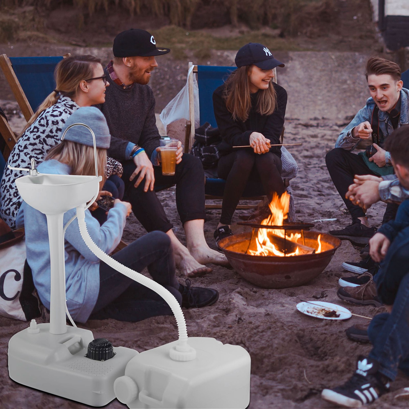 Yescom 17L Portable Camping Sink Hand Wash Stand Tank Station **Closeout**