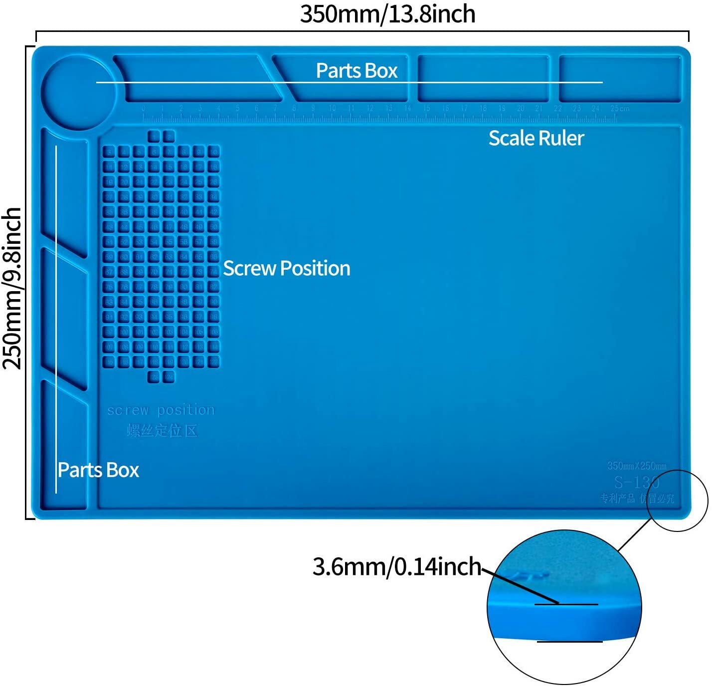 Anti-static Work Surface Mat Pad Heat Insulation Silicone Repair Tool For Phones