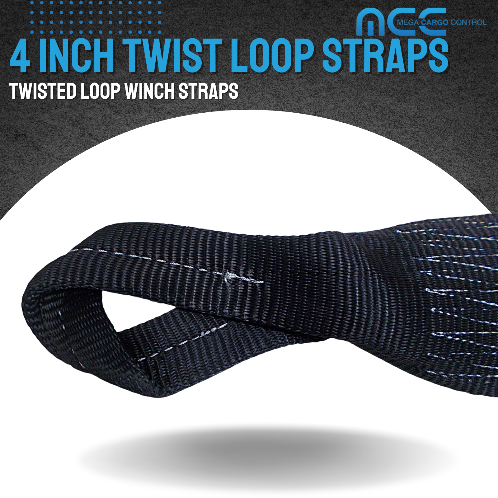 USA 10 Pack Heavy Duty 4” x 30’ Twisted Sewn Loop Winch Strap for Flatbed Truck