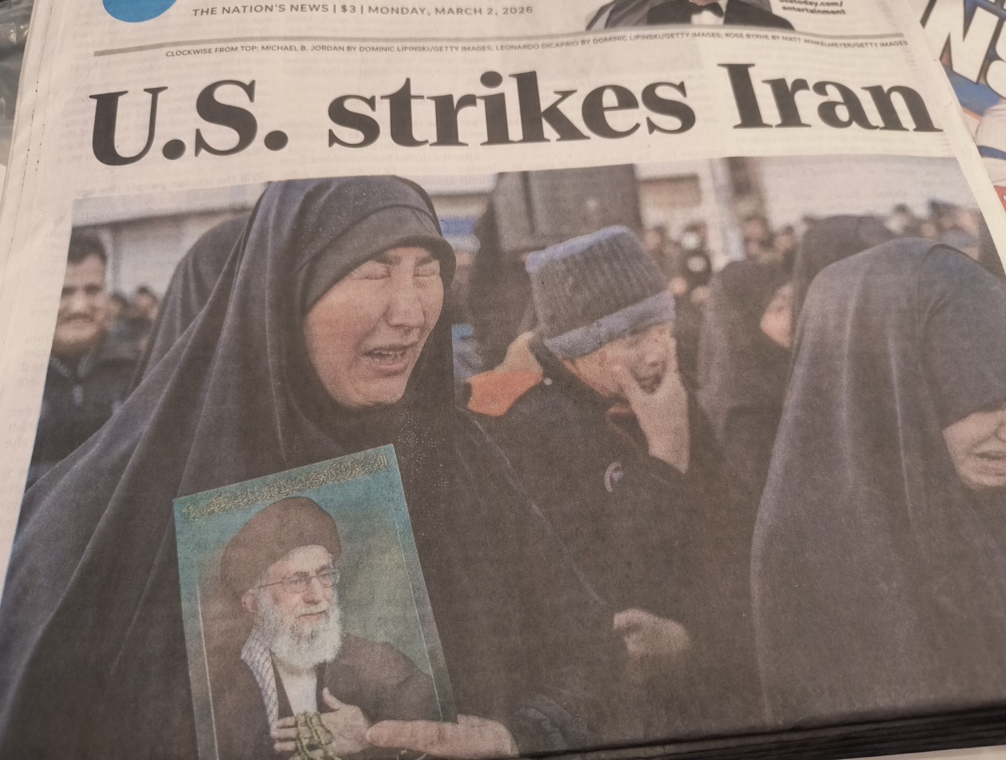 The USA TODAY Monday March 2 2026 U.S. Strikes Iran