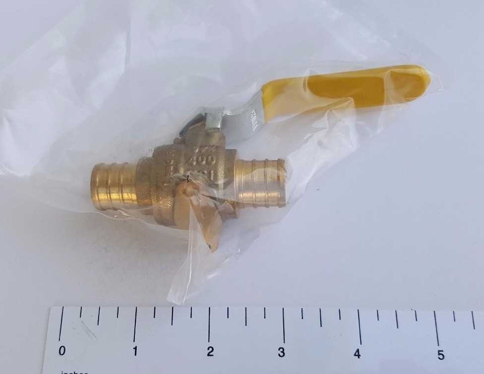 5 Pcs. 3/4" Pex Ball Valve with Drop Ear, Lead Free Brass, Full Port, 24-3-4=5