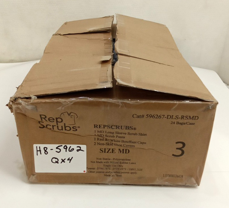 Rep Scrubs 596267-DLS-RSMD Size MD Non-Sterile Polypropylene Single Use Set 4pk