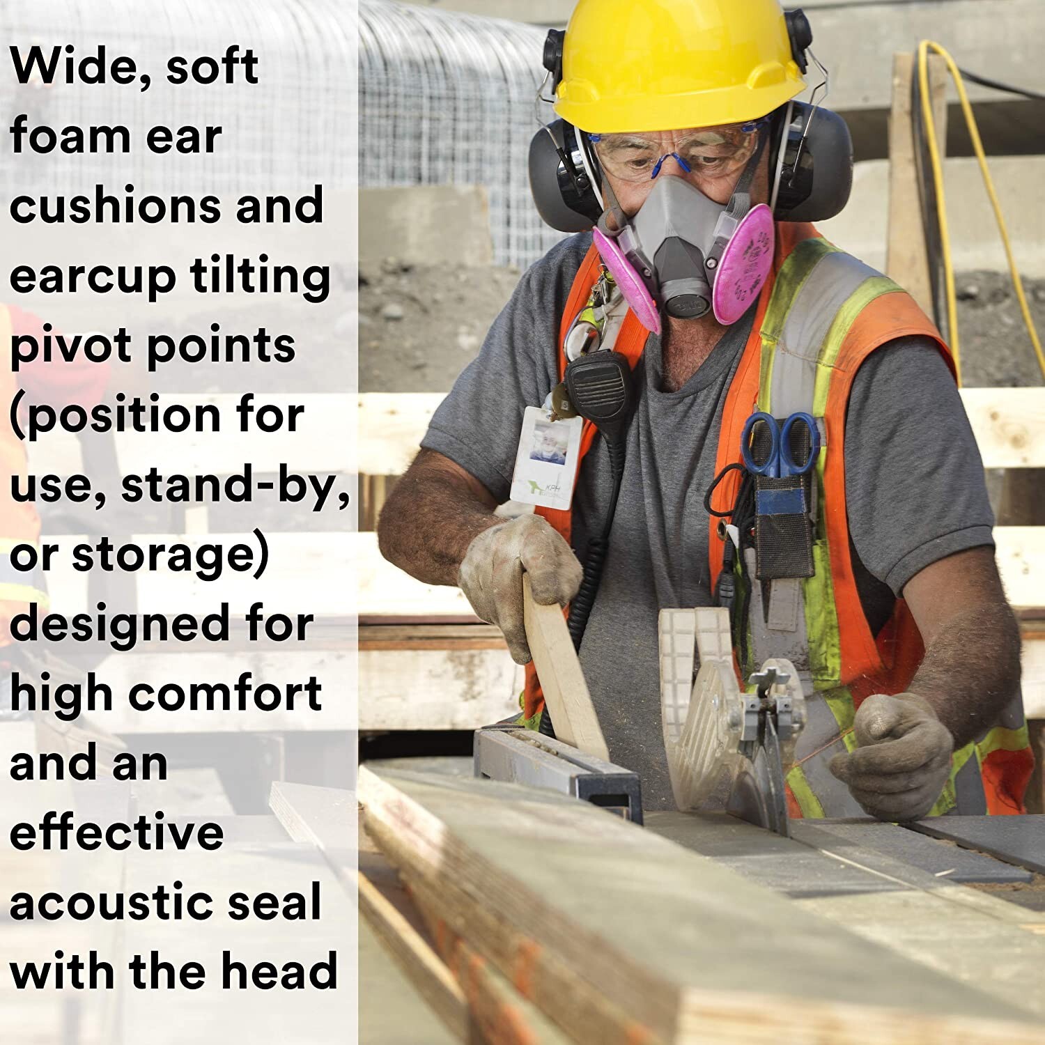 3M X5P3E Peltor Cap Mount Ear Muffs Hard Hat Attachment Noise Reduction NRR 31dB