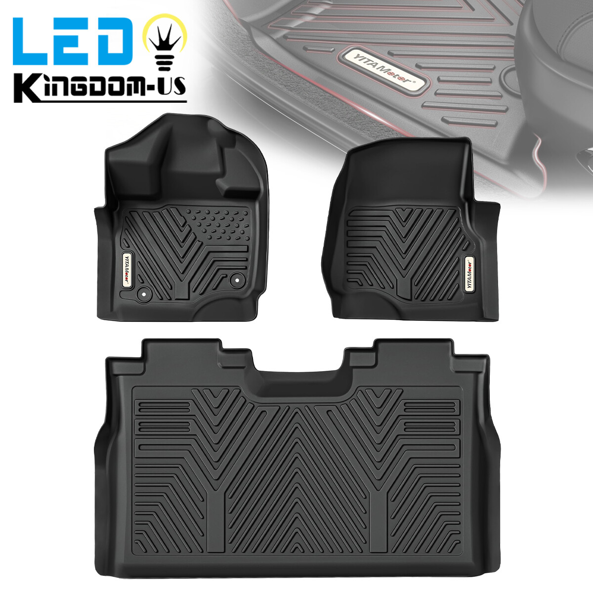 YITAMOTOR Floor Mats for 2015-2026 Ford F-150/Lightning  Super Crew Cab Liners