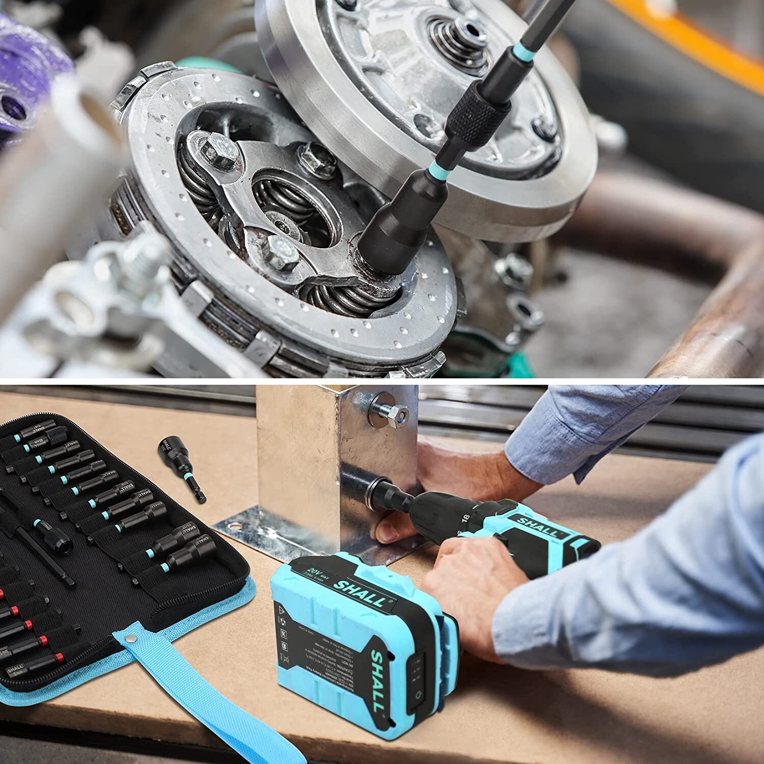 SHALL 29PC Magnetic Hex Nut Driver Set,1/4 " Shank SAE & Metric Power Drill Bit