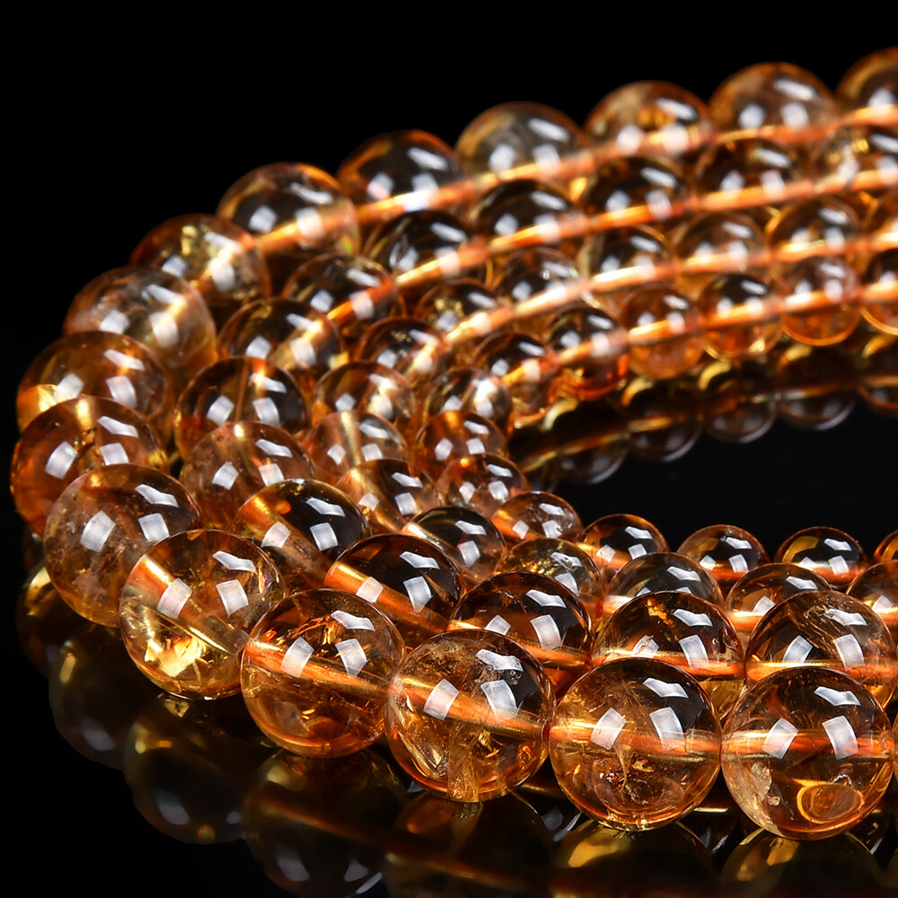 Natural Citrine Grd AAA Round 7MM 8MM 9MM 10MM 11MM Beads (D515)